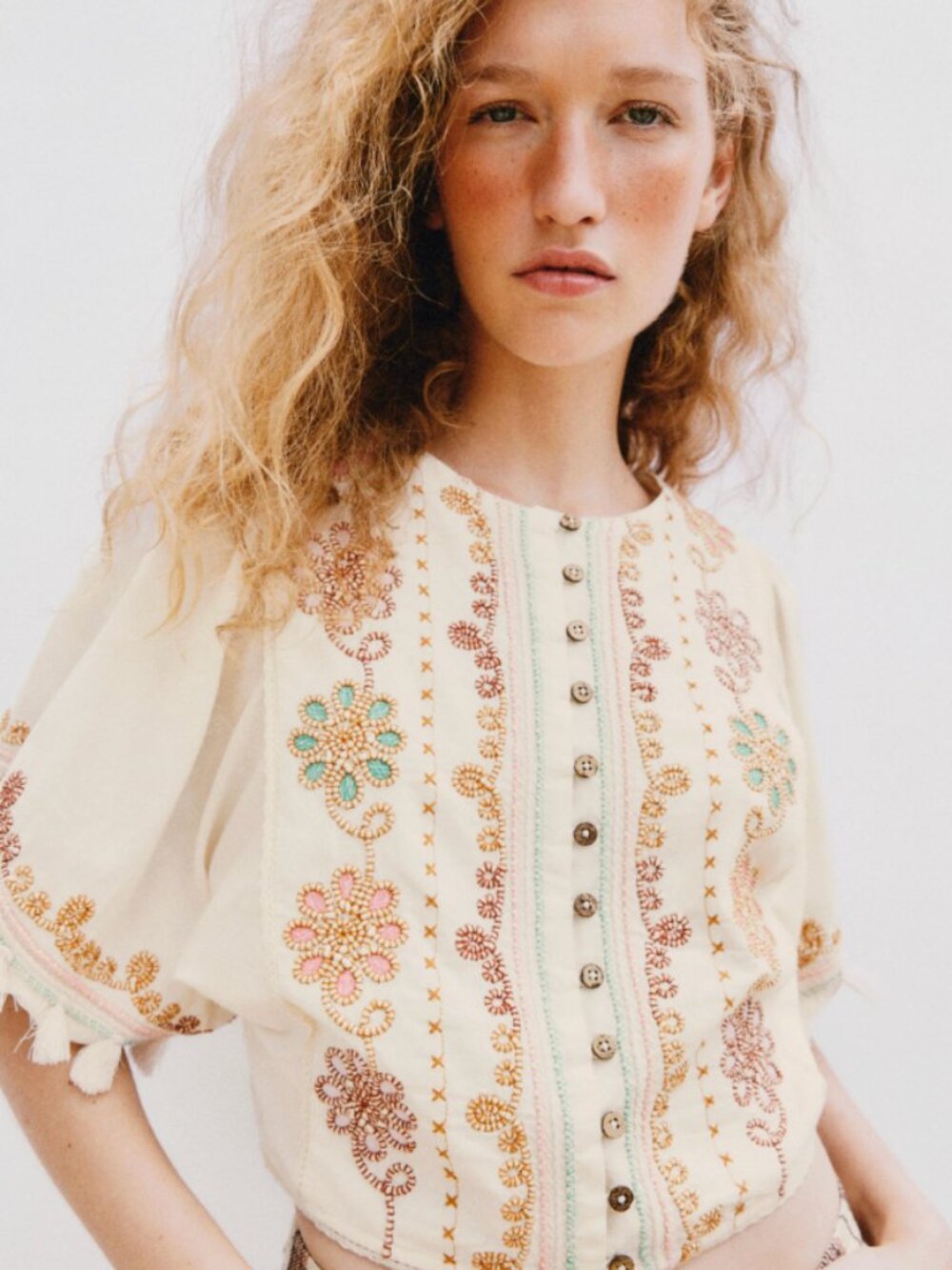 Zara Beaded Embroidered Blouse